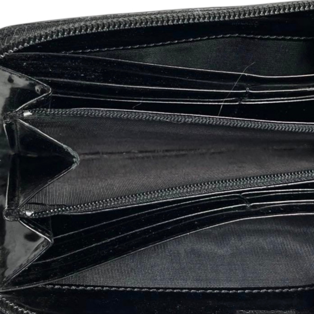 Prada Zip Around Black Patent Leather Wallet - Picture 3 of 9